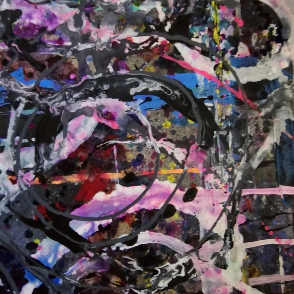 HANDCRAFTED Abstract Painting HANDPAINTED Wall Art Decor HANDMADE Color Artwork - Picture 8 of 17